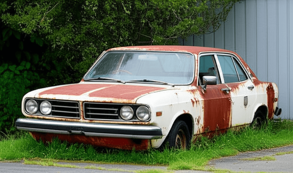 Old car showing signs it needs to be scrapped in New Zealand