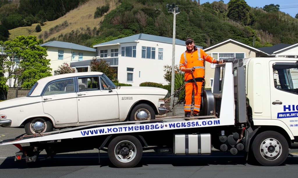 Free car removal service in Wellington loading vehicle onto tow truck